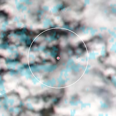 Imagen de satélite de Glencoe con la nieve marcada