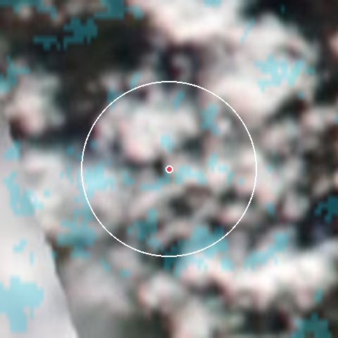 Imagen de satélite de Glenshee con la nieve marcada