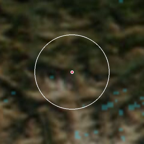 Imagen de satélite de Gourette con la nieve marcada