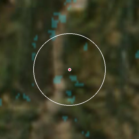 Imagen de satélite de Gresse en Vercors con la nieve marcada
