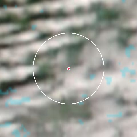 Imagen de satélite de Grüntenlifte con la nieve marcada