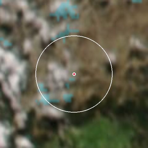 Imagen de satélite de Hanmer Springs con la nieve marcada