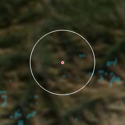 Imagen de satélite de Hautacam con la nieve marcada