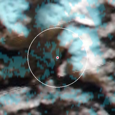 Imagen de satélite de Hemavan con la nieve marcada