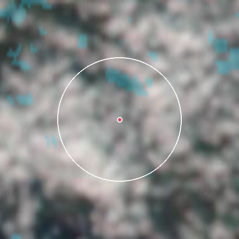 Imagen de satélite de Isaberg con la nieve marcada