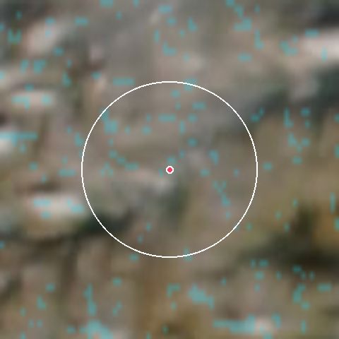 Imagen de satélite de Ischgl con la nieve marcada
