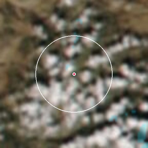 Imagen de satélite de Javalambre con la nieve marcada