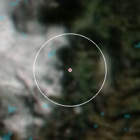 Imagen de satélite de Kitzbühel con la nieve marcada