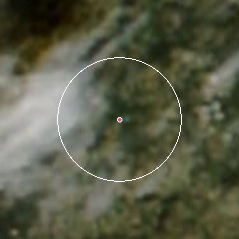 Imagen de satélite de Koszałkowo-Wieżyca con la nieve marcada