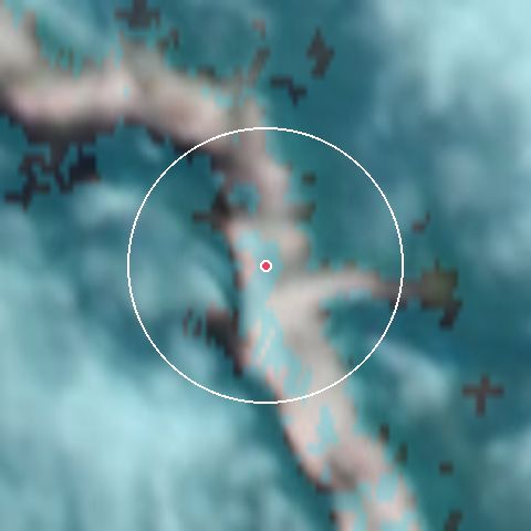 Imagen de satélite de Kvitfjell con la nieve marcada