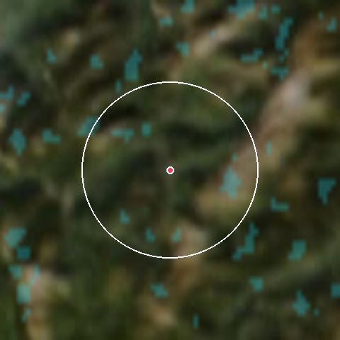 Imagen de satélite de La Clusaz con la nieve marcada