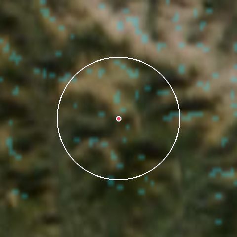 Imagen de satélite de La Colmiane con la nieve marcada