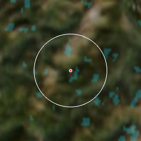 Imagen de satélite de La Giettaz con la nieve marcada