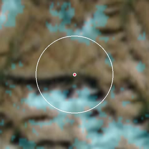 Imagen de satélite de La Grave - La Meije con la nieve marcada