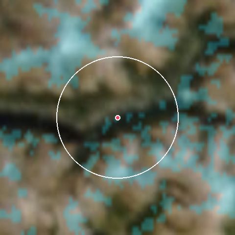 Imagen de satélite de La Norma con la nieve marcada