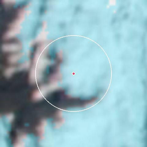 Imagen de satélite de La Parva con la nieve marcada