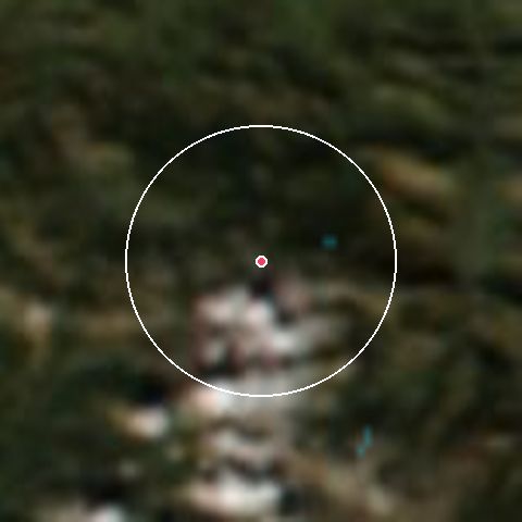 Imagen de satélite de La Pierre St Martin con la nieve marcada
