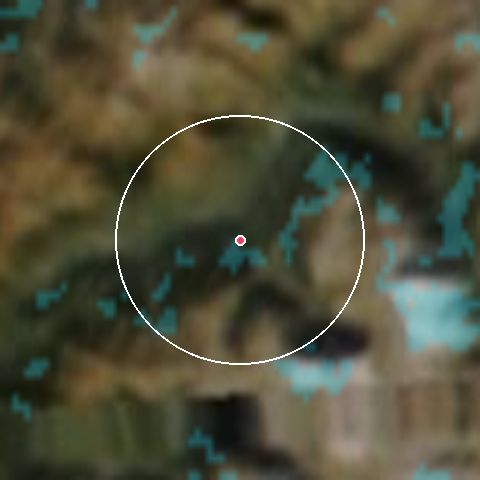 Imagen de satélite de La Plagne con la nieve marcada