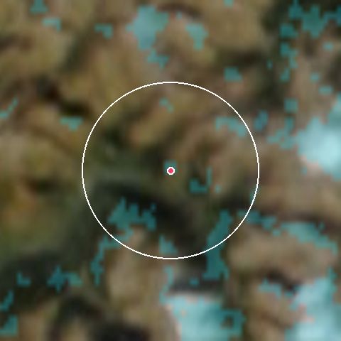 Imagen de satélite de La Rosière con la nieve marcada