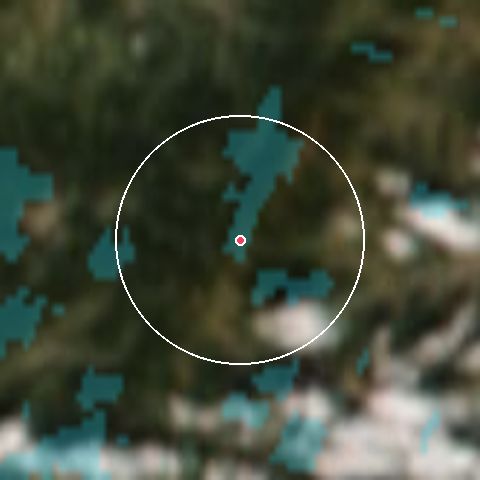 Imagen de satélite de La Schlucht con la nieve marcada