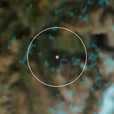 Imagen de satélite de La Tania con la nieve marcada