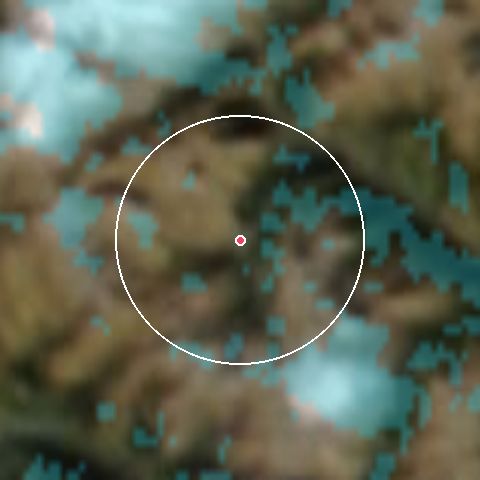 Imagen de satélite de La Thuile con la nieve marcada