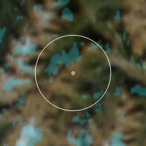 Imagen de satélite de La Toussuire con la nieve marcada