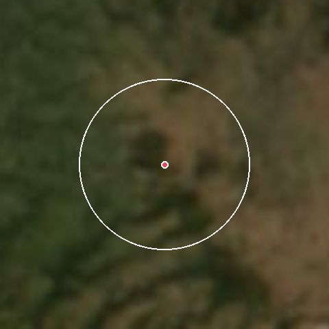 Imagen de satélite de Laguiole con la nieve marcada