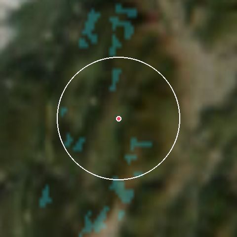 Imagen de satélite de Lans en Vercors con la nieve marcada
