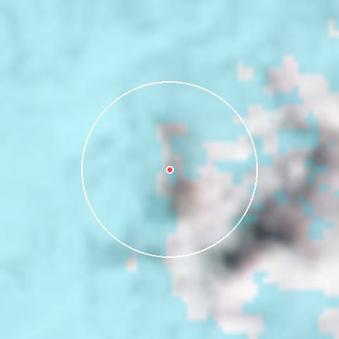 Imagen de satélite de Las Leñas con la nieve marcada