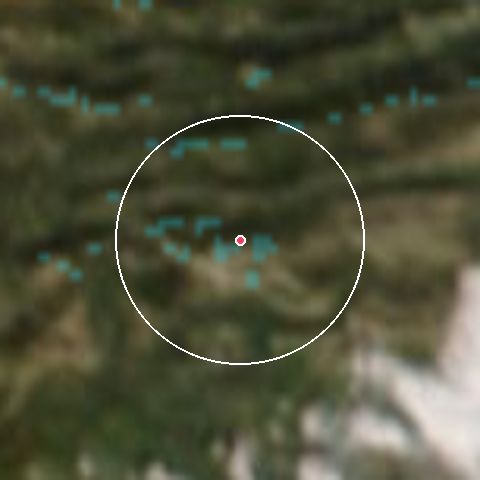 Imagen de satélite de L'Audibergue-La Moulière con la nieve marcada