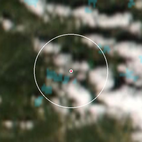 Imagen de satélite de Ballon d'Alsace con la nieve marcada