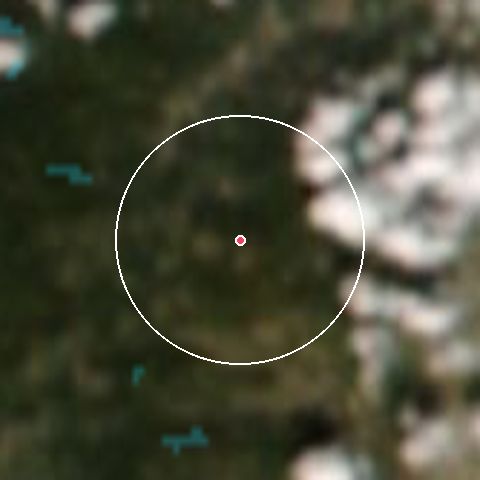 Imagen de satélite de Le Champ du Feu con la nieve marcada