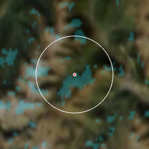 Imagen de satélite de Le Corbier con la nieve marcada