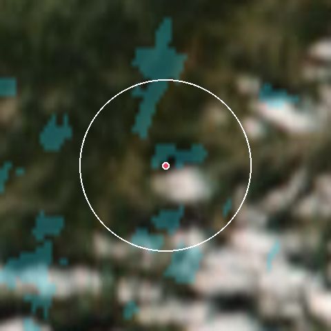 Imagen de satélite de Le Gaschney con la nieve marcada