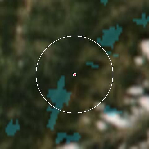Imagen de satélite de Le Lac Blanc con la nieve marcada