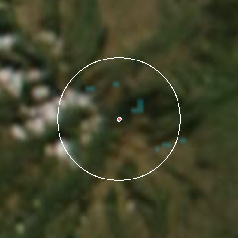 Imagen de satélite de Le Lioran con la nieve marcada