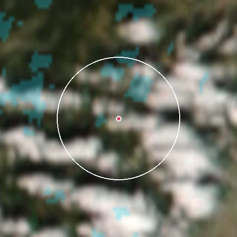 Imagen de satélite de Le Markstein con la nieve marcada