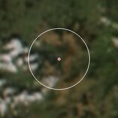 Imagen de satélite de Le Mont Dore con la nieve marcada