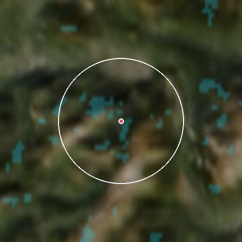 Imagen de satélite de Le Reposoir con la nieve marcada