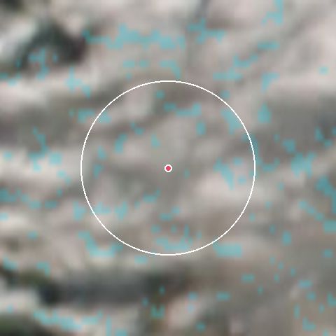 Imagen de satélite de Lech Zürs con la nieve marcada