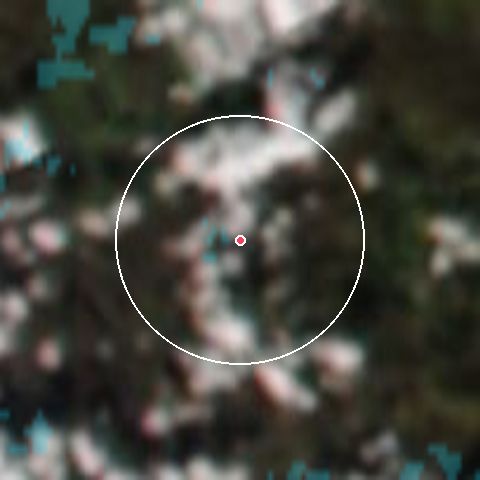 Imagen de satélite de Lecht con la nieve marcada