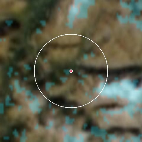 Imagen de satélite de Les 2 Alpes con la nieve marcada