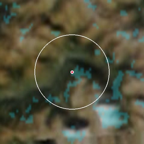 Imagen de satélite de Les Arcs con la nieve marcada