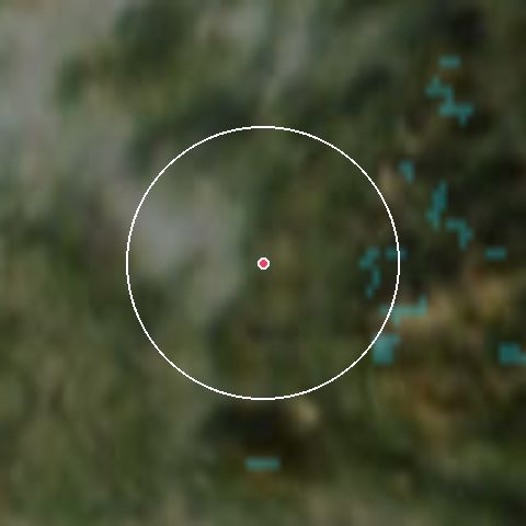 Imagen de satélite de Les Brasses con la nieve marcada