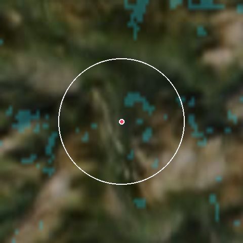 Imagen de satélite de Les Carroz con la nieve marcada