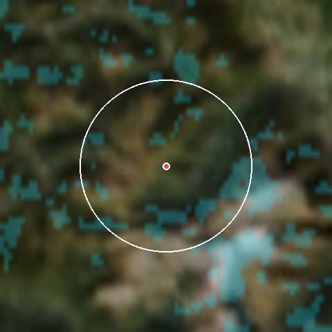 Imagen de satélite de Les Crosets con la nieve marcada
