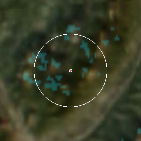 Imagen de satélite de Les Egaux con la nieve marcada