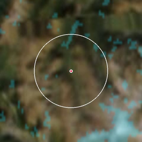 Imagen de satélite de Les Menuires con la nieve marcada