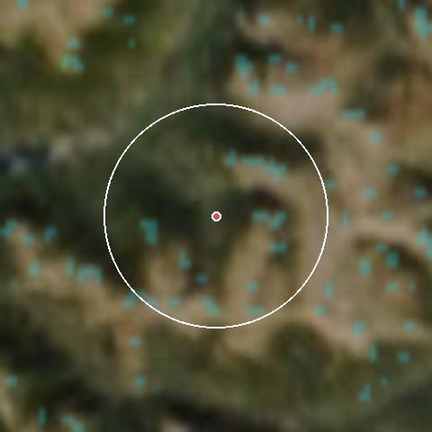 Imagen de satélite de Les Orres con la nieve marcada